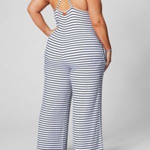 BNWT FABLETIC BLUE AND WHITE Striped Romper